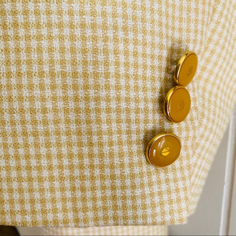 Vintage Yellow Gingham Plaid Blazer - Picture 5 of 8